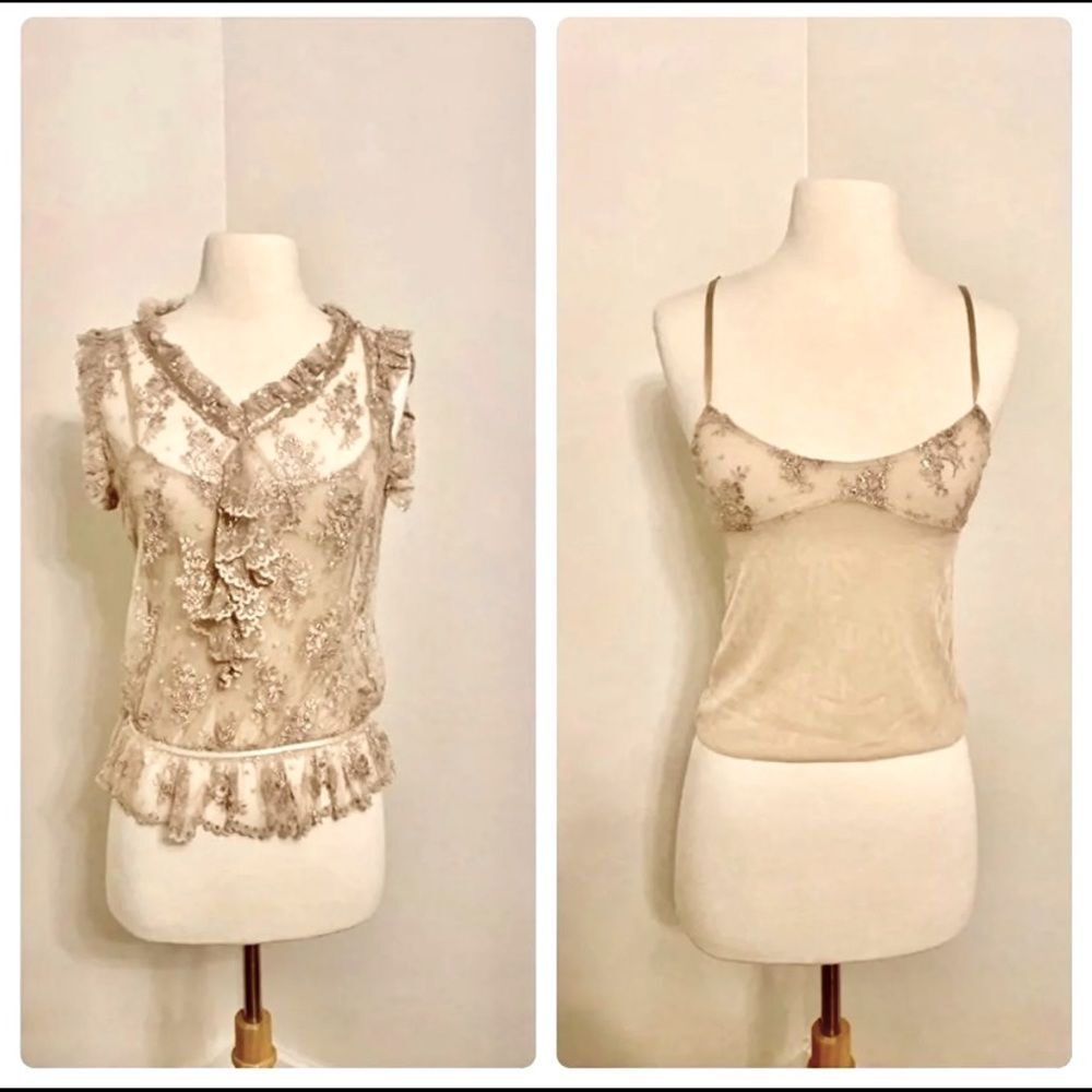 Retro 1980s Bloomingdale's 2-Piece Sparkly Blouse‎